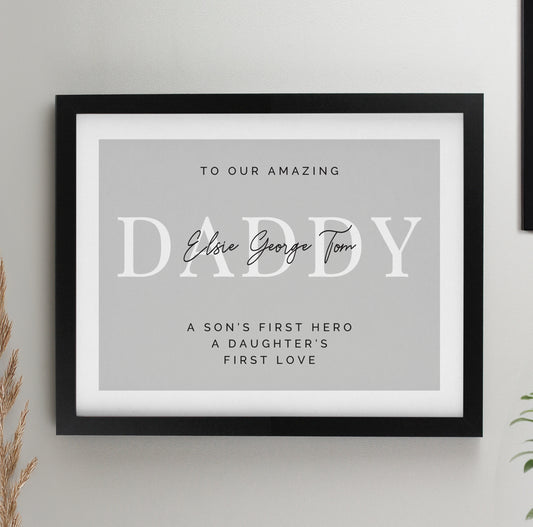 Personalised Free Text Black Poster Frame