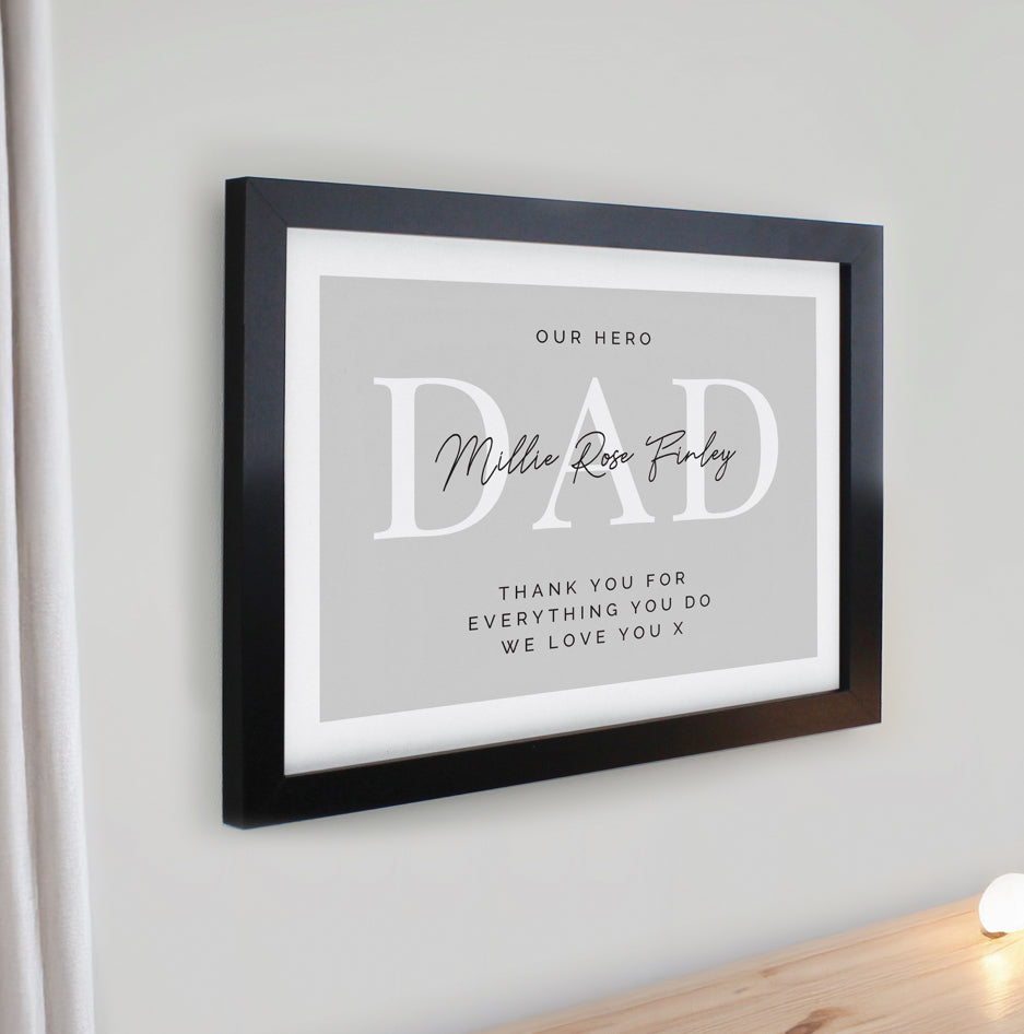 Personalised Free Text Black Poster Frame