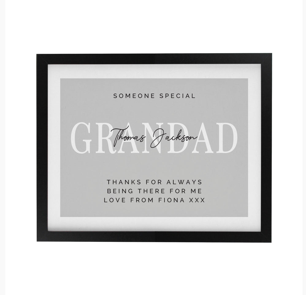 Personalised Free Text Black Poster Frame