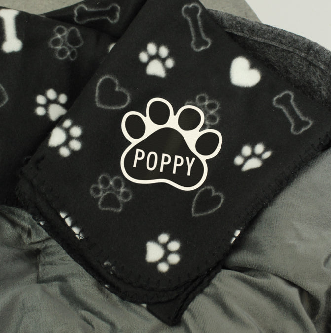 Personalised Dog Paw Print Fleece Blanket