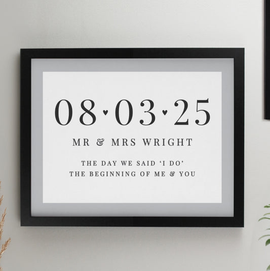 Personalised Special Date Black Poster Frame