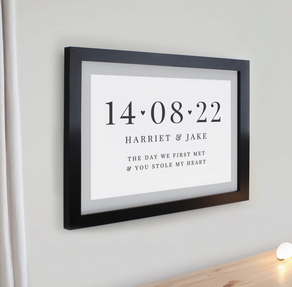 Personalised Special Date Black Poster Frame