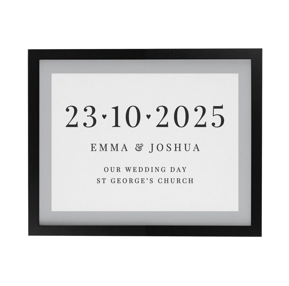 Personalised Special Date Black Poster Frame