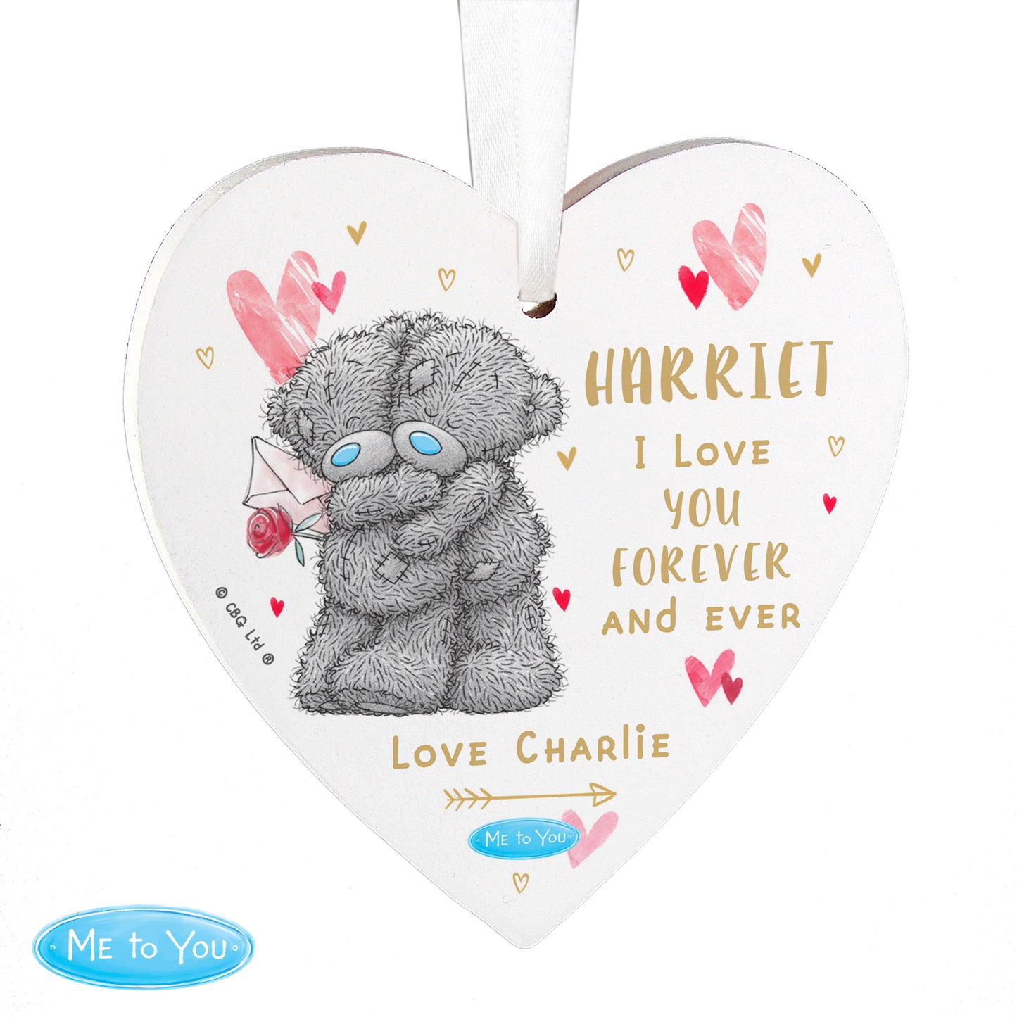 Personalised Me To You Hold You Forever Wooden Heart Decoration