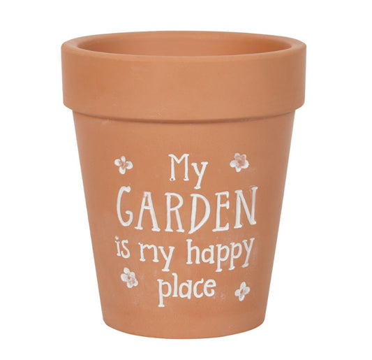 My Garden Is My Happy Place Terracotta Plant Pot