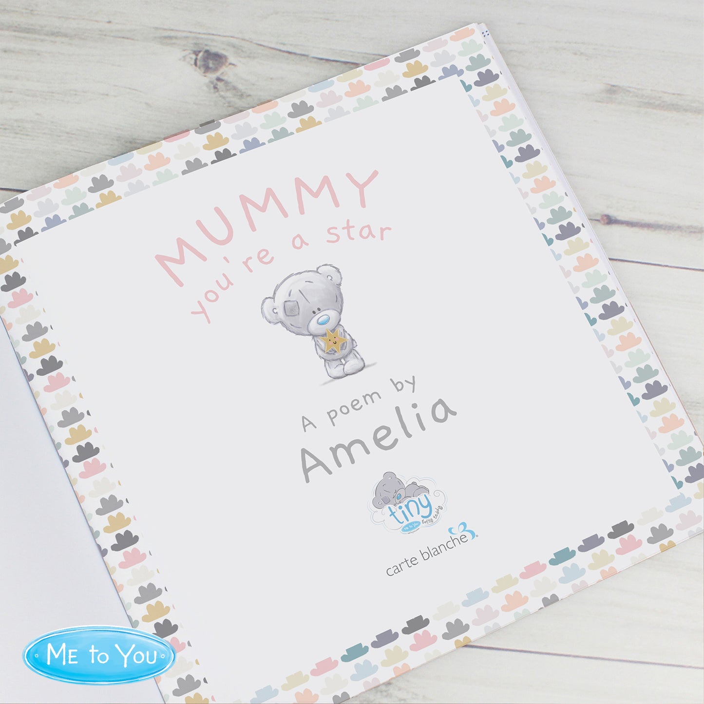 Personalised Tiny Tatty Teddy Mummy You're A Star, Poem Book
