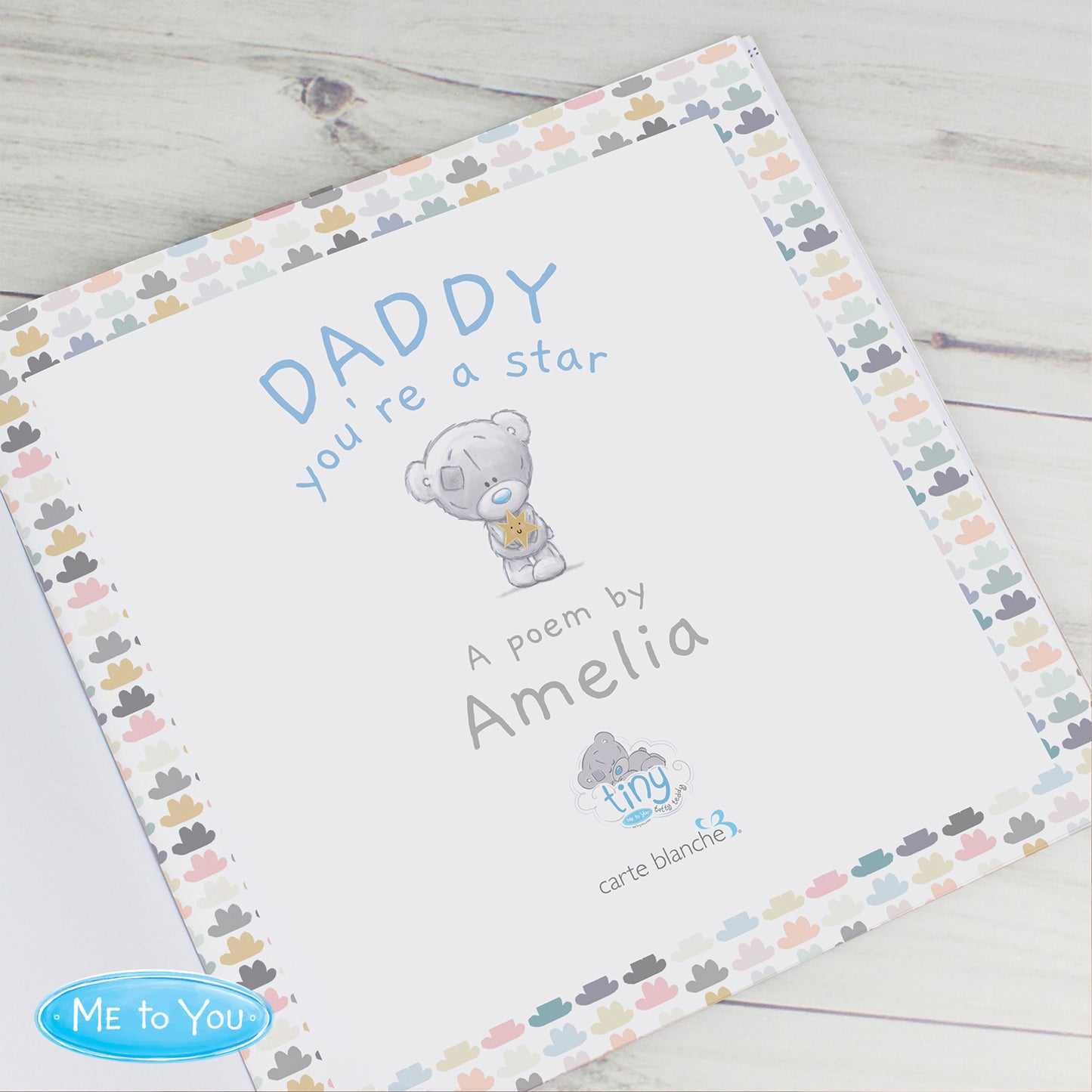 Personalised Tiny Tatty Teddy Daddy You're A Star Poem Book