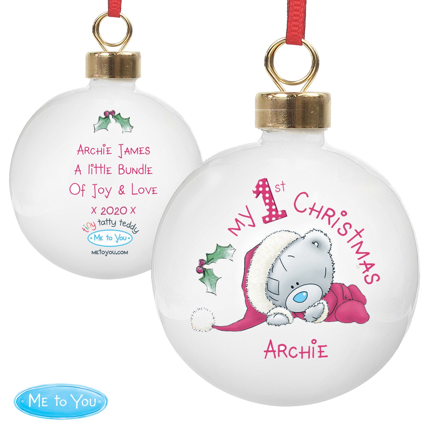 Personalised Me To You My 1st Christmas Bauble