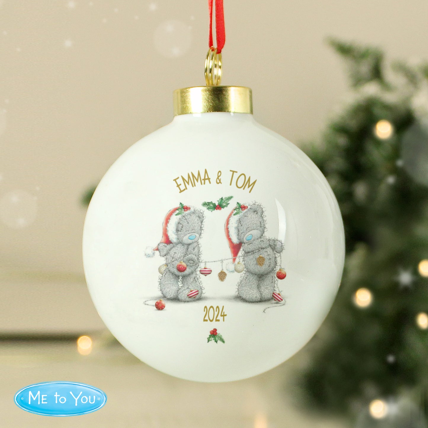 Personalised Me to You Christmas Couple's Bauble