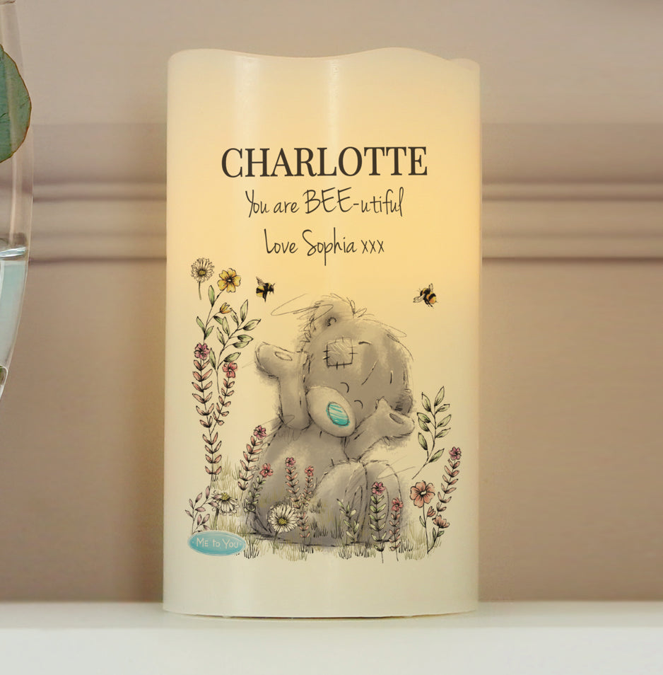 Personalised Me to You Floral LED Candle