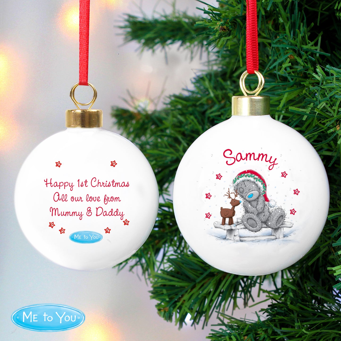 Personalised Me To You Reindeer Bauble