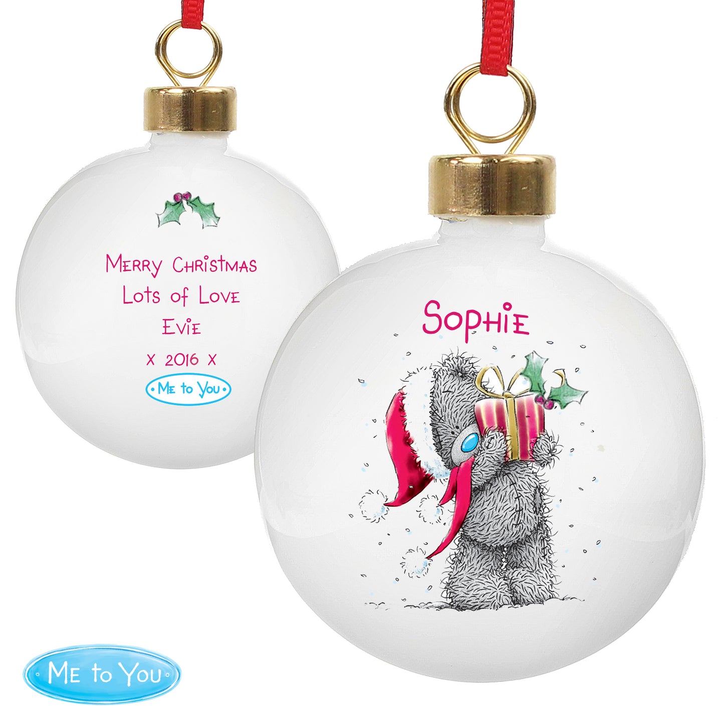 Personalised Me To You Christmas Bauble