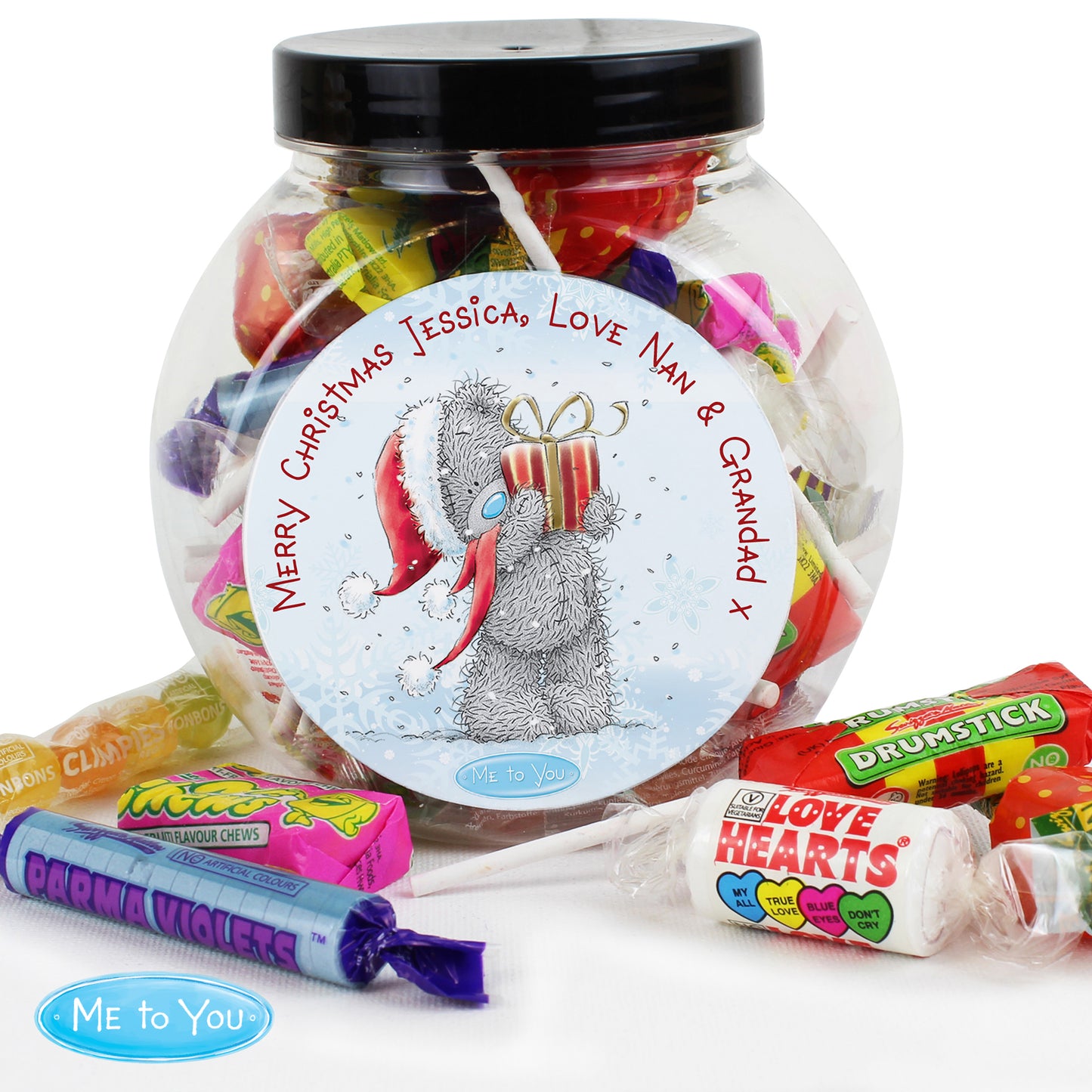 Personalised Me To You Christmas Sweet Jar