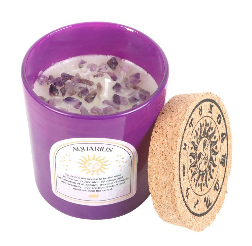 Aquarius Bergamot & Mandarin Gemstone Zodiac Candle