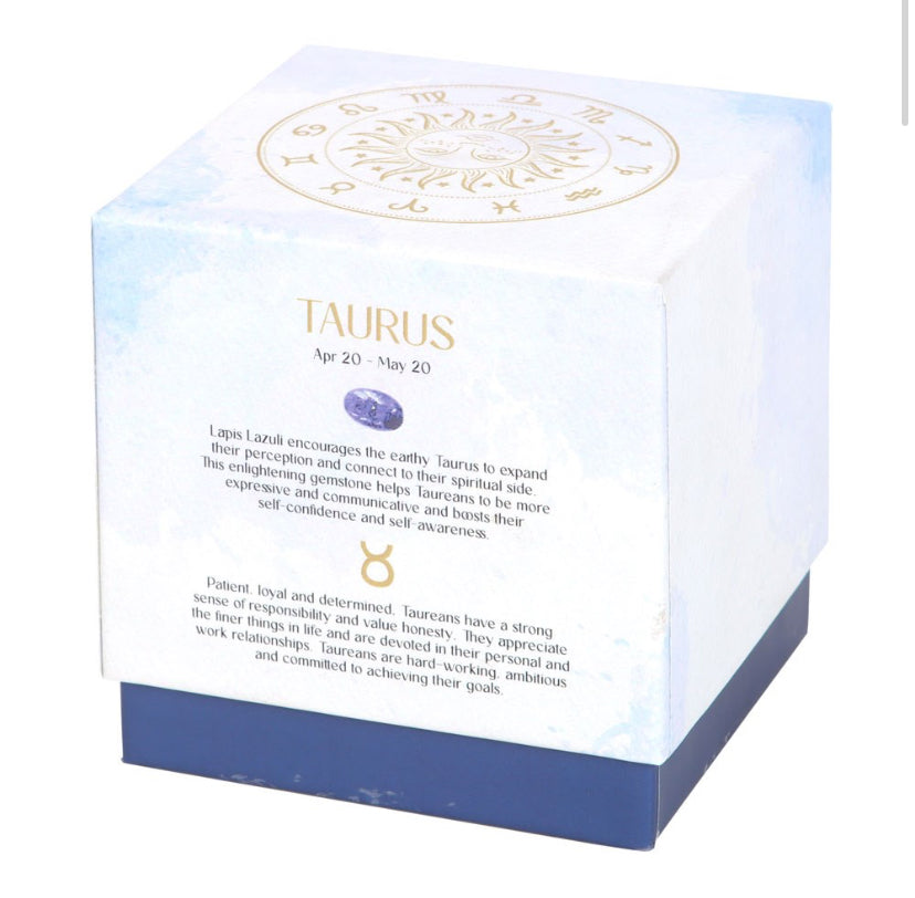 Taurus Amber & Vanilla Gemstone Zodiac Candle