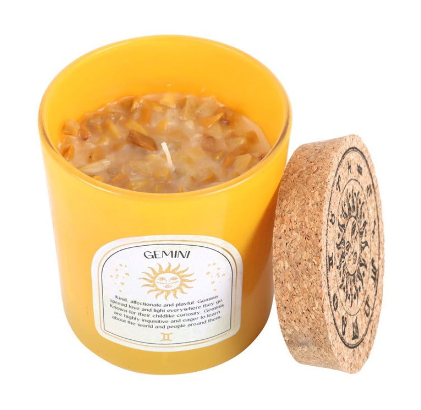 Gemini Lavender & Cedarwood Gemstone Zodiac Candle