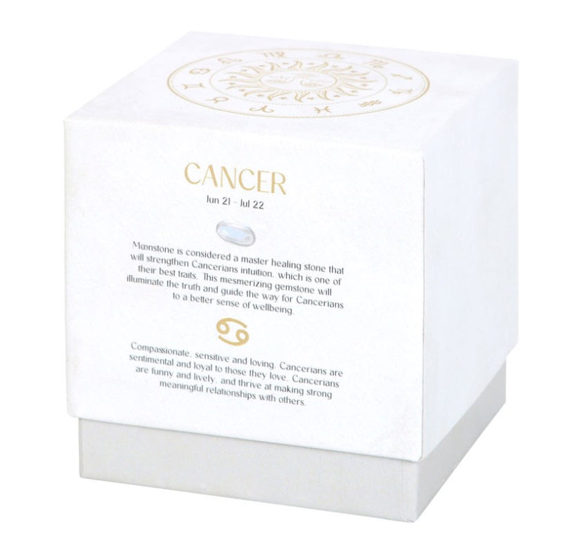 Cancer Orange & Chamomile Gemstone Zodiac Candle