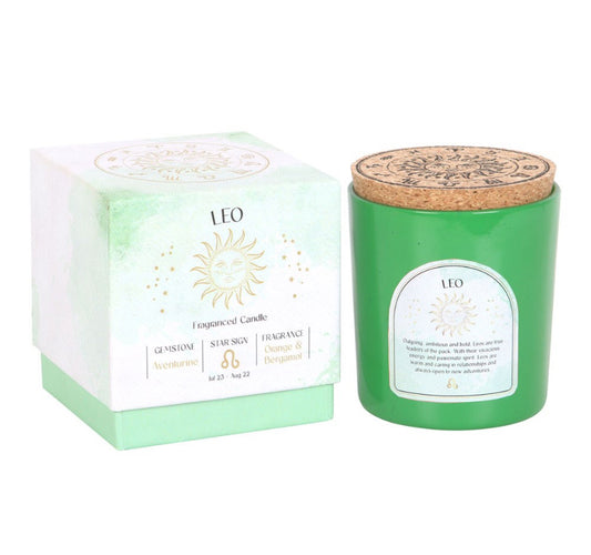 Leo Orange & Bergamot Gemstone Zodiac Candle