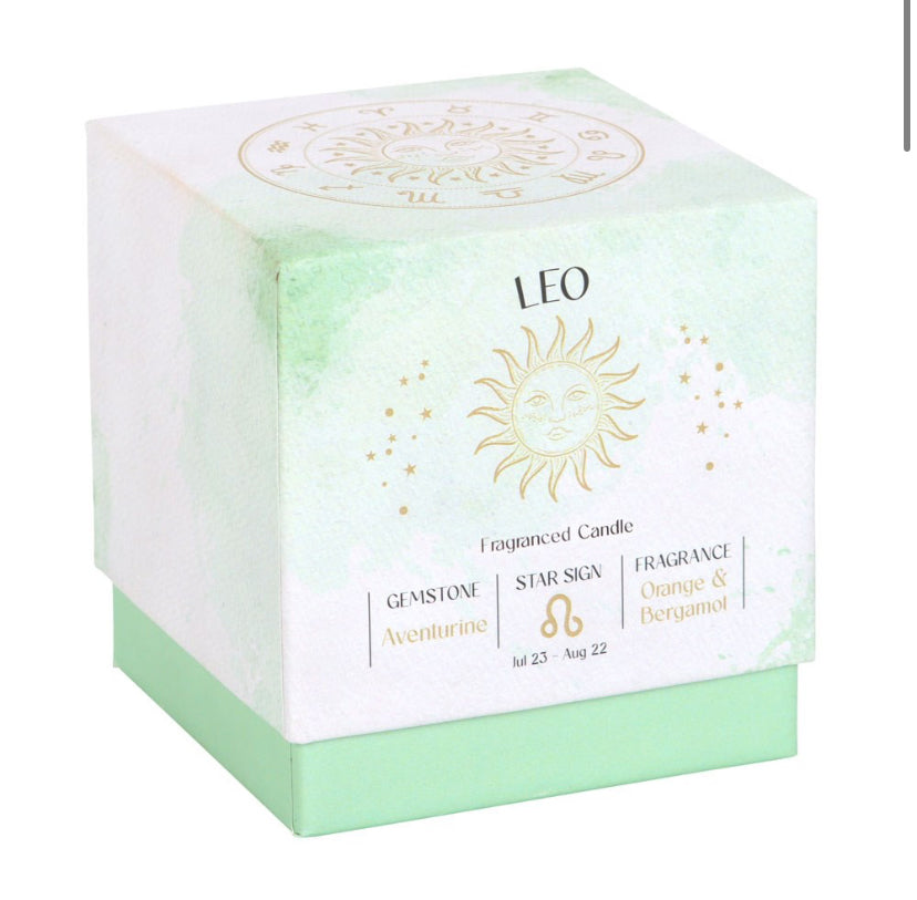 Leo Orange & Bergamot Gemstone Zodiac Candle