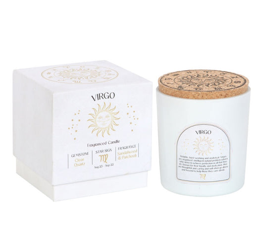 Virgo Sandalwood & Patchouli Gemstone Zodiac Candle