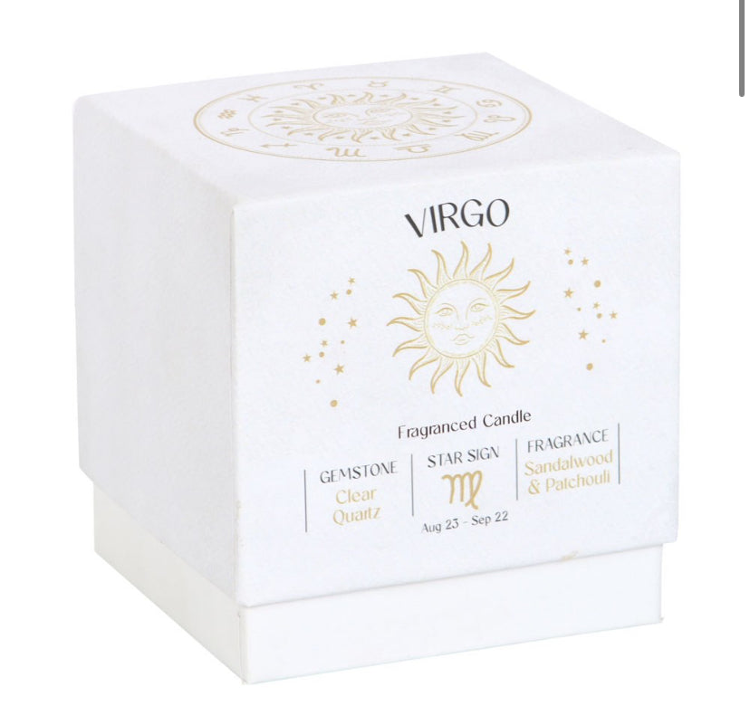 Virgo Sandalwood & Patchouli Gemstone Zodiac Candle