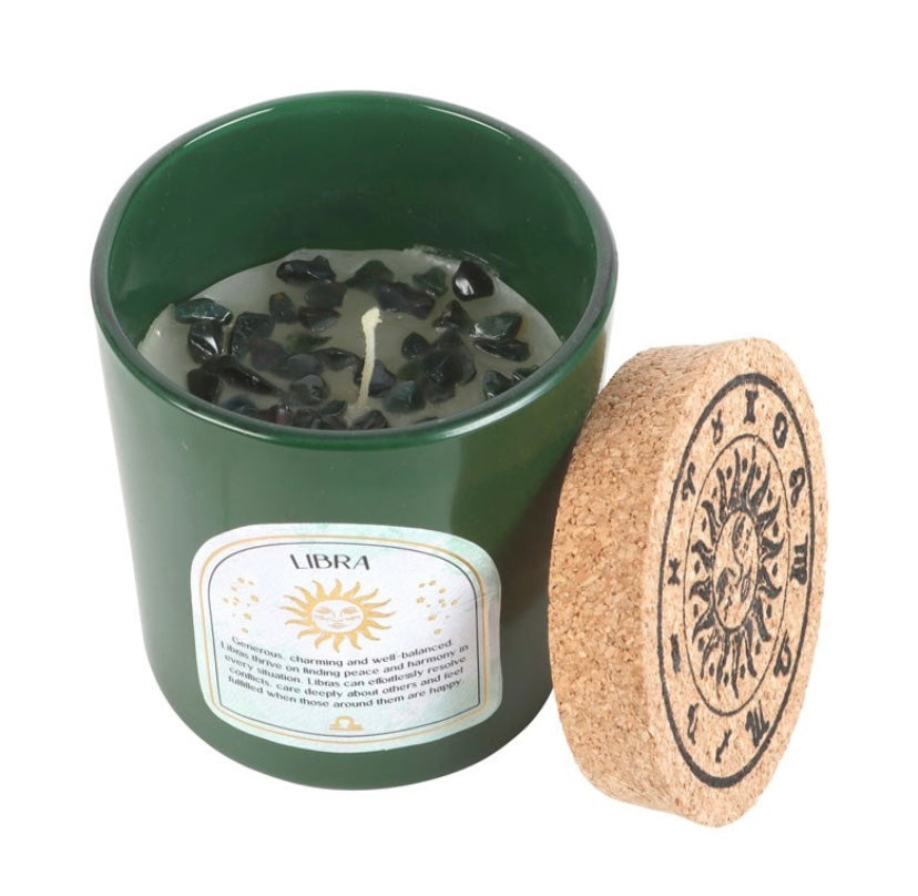 Libra Sweet Jasmine Gemstone Zodiac Candle