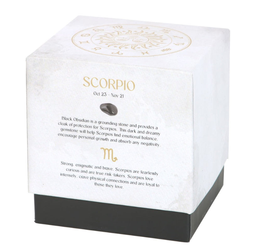 Scorpio Black Oudh Gemstone Zodiac Candle