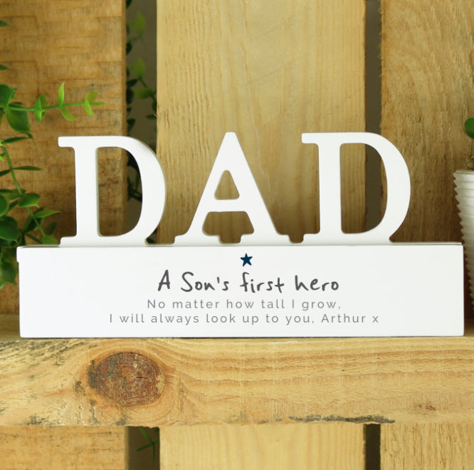 Personalised A Sons First Hero Wooden Dad Ornament