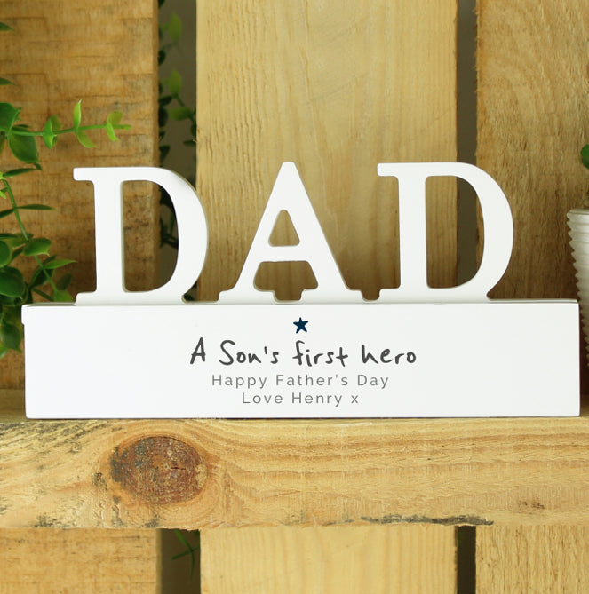Personalised A Sons First Hero Wooden Dad Ornament