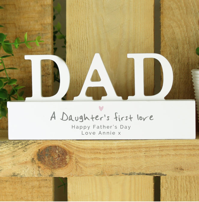 Personalised A Daughters First Love Wooden Dad Ornament
