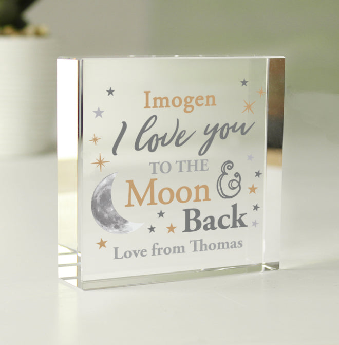 Personalised To the Moon and Back... Crystal Token
