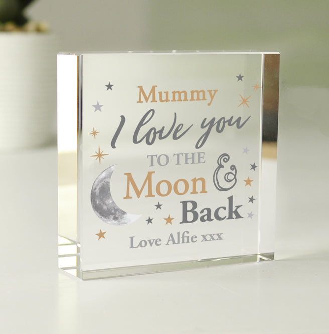 Personalised To the Moon and Back... Crystal Token