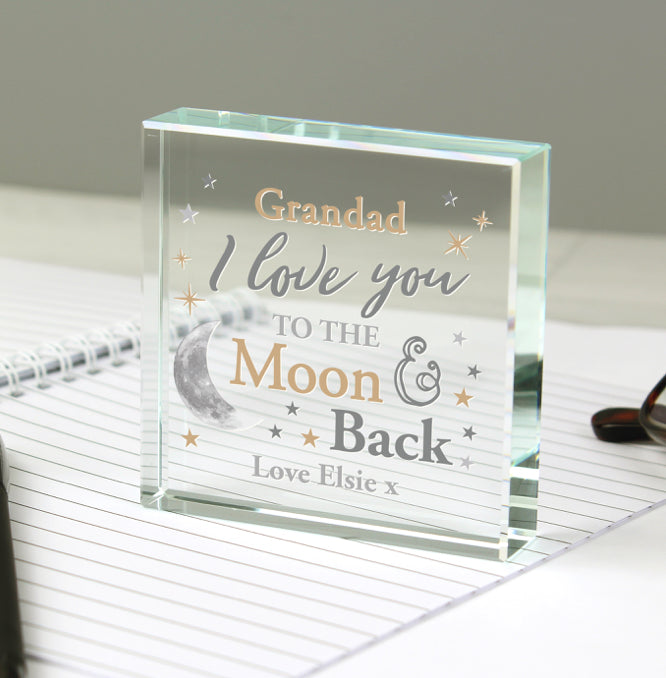 Personalised To the Moon and Back... Crystal Token