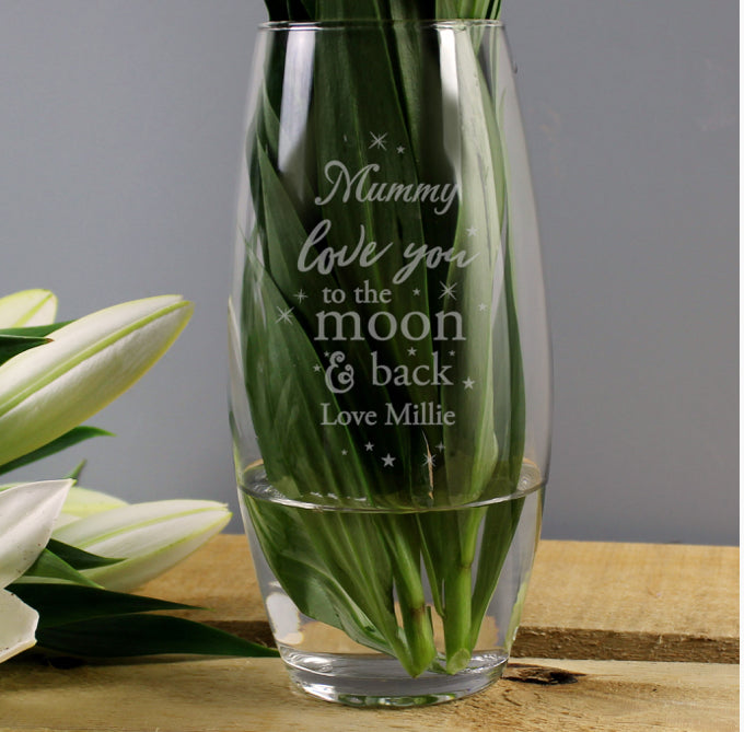 Personalised Love You To The Moon and Back Bullet Vase