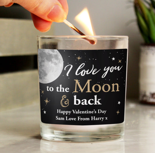 Personalised Moon & Back Scented Jar Candle