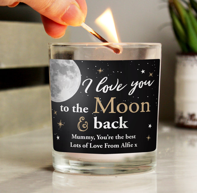 Personalised Moon & Back Scented Jar Candle