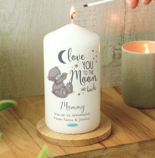 Personalised Me to You 'Love You to the Moon and Back' Pillar Candle