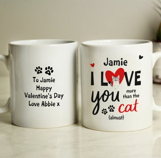 Personalised I Love You More Than The Cat Mug