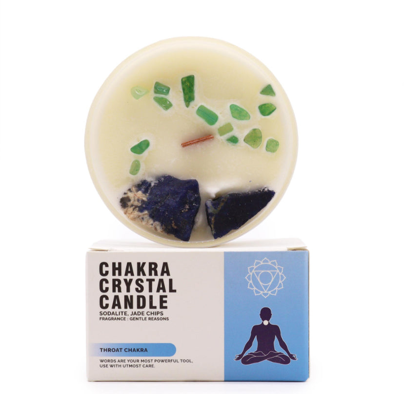 Chakra Crystal Candles - Throat Chakra