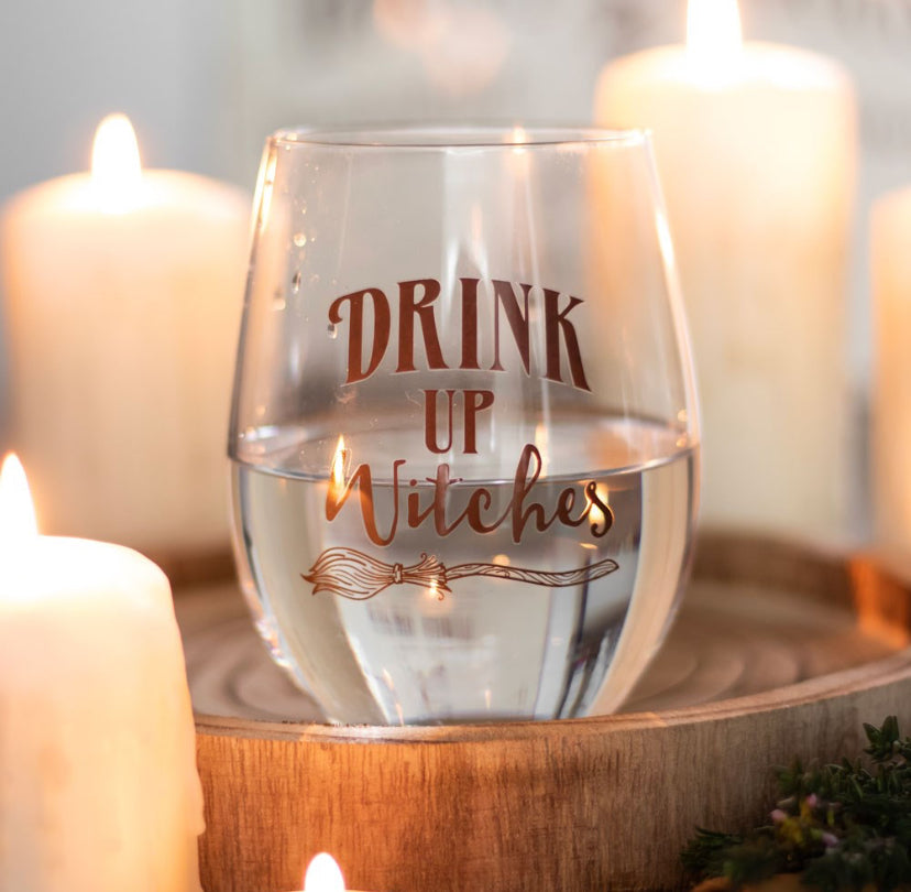 Drink Up Witches Stemless Glass