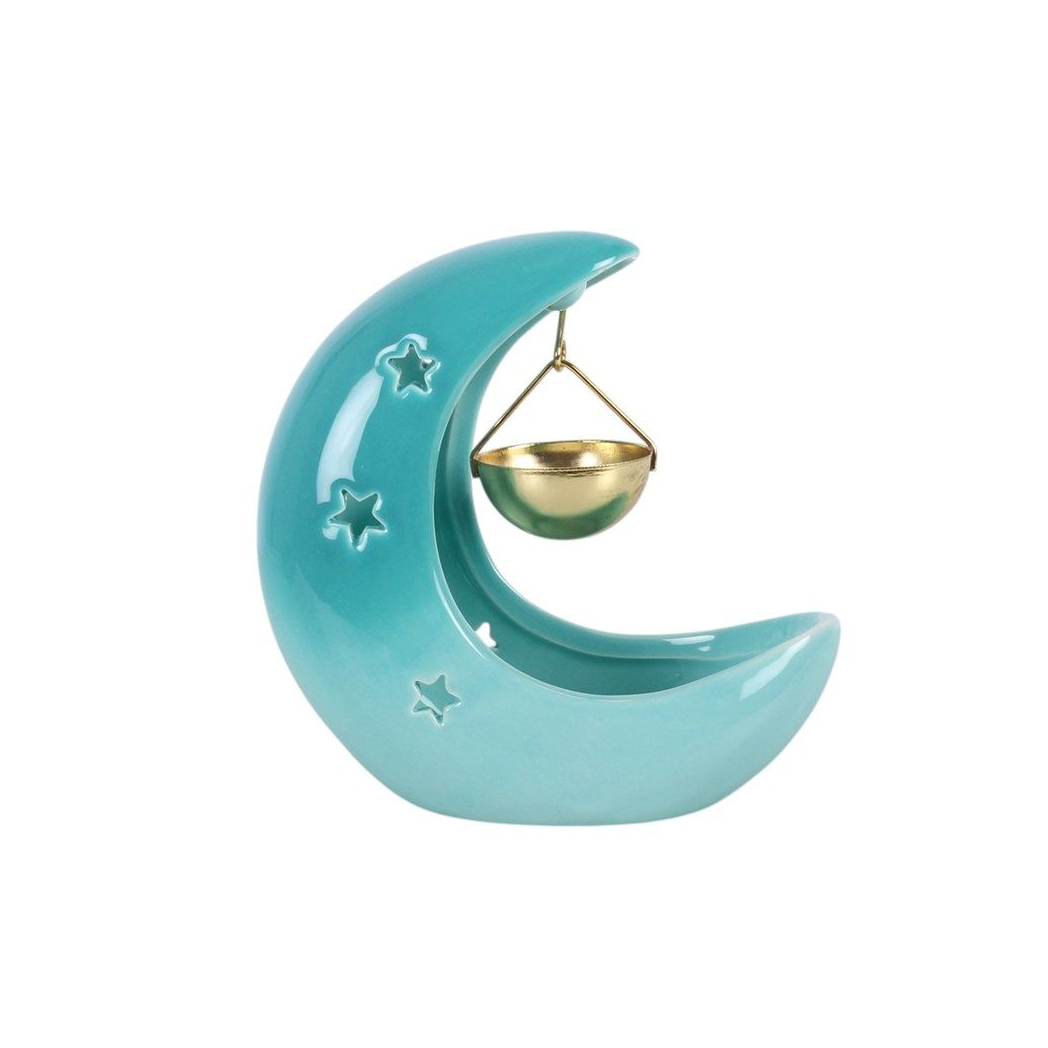 Blue Pastel Crescent Moon Hanging Oil Burner