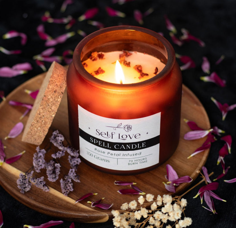 Rose Petal Infused Self Love Spell Candle