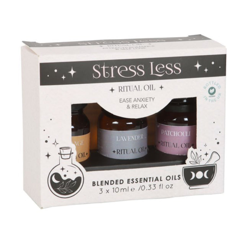 Set of 3 Stress Less Ritual Blended Essential Oils