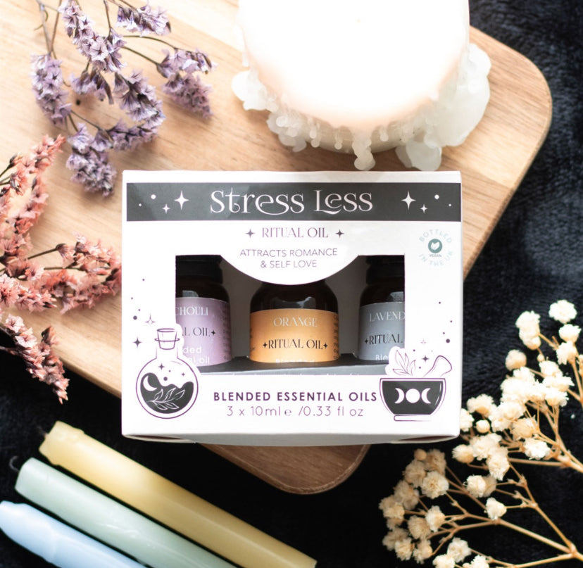 Set of 3 Stress Less Ritual Blended Essential Oils