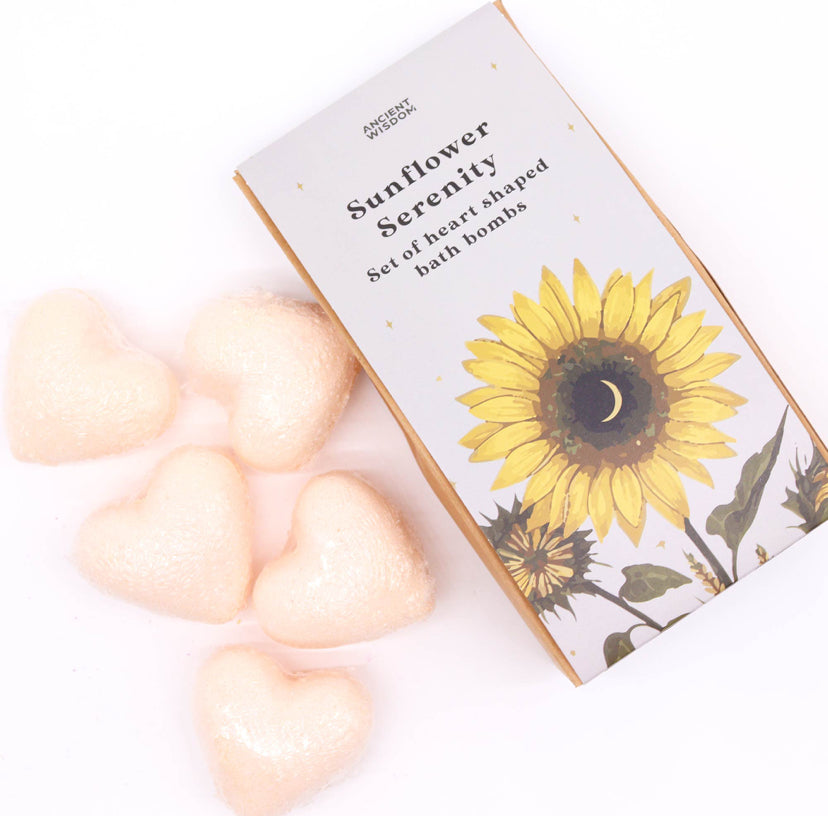 Sunflower Serenity Bath Heart Gift Set