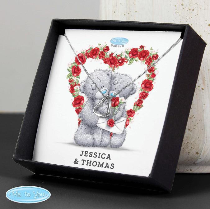 Personalised Me to You Roses Heart Necklace and Box