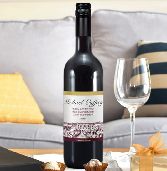 Personalised Free Text Vineyard Red Wine