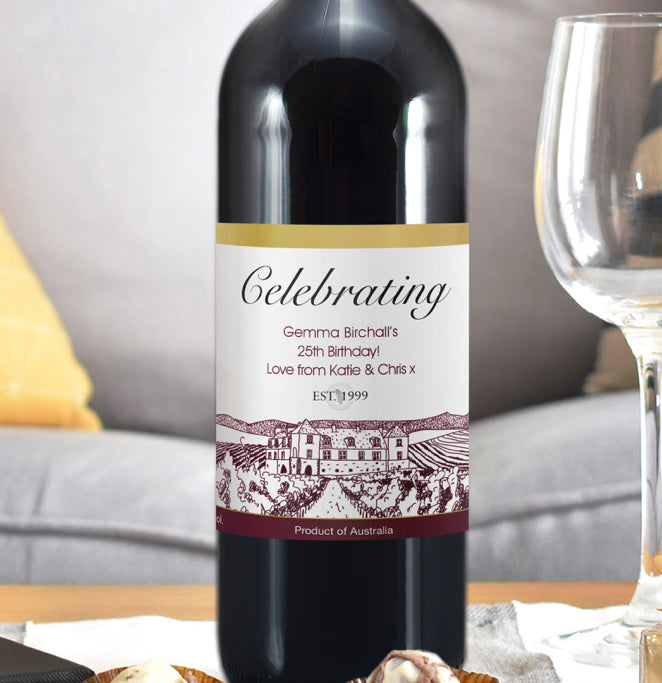 Personalised Free Text Vineyard Red Wine