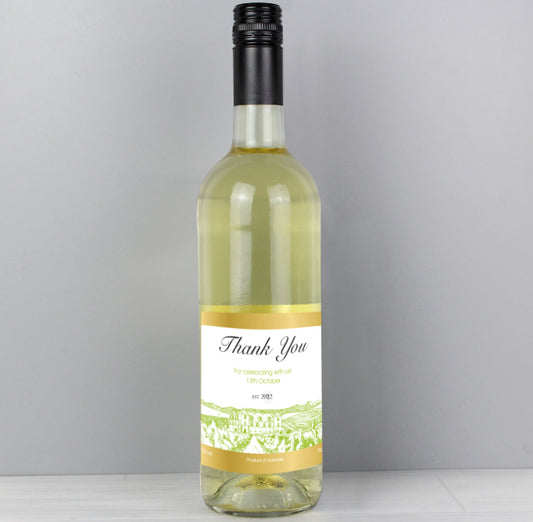 Personalised Free Text Vineyard White Wine