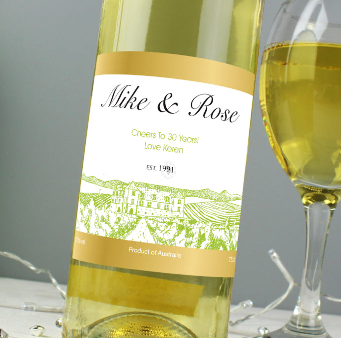 Personalised Free Text Vineyard White Wine